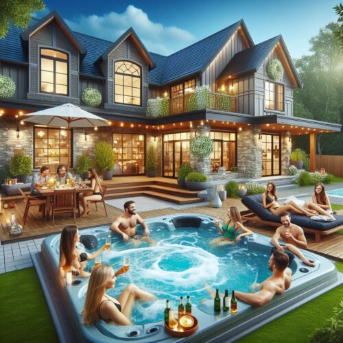 hot tub people relaxing